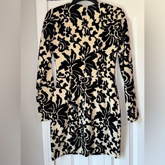 Cece By Cynthia Steffe Stretch Cotton Brocade Sheath-Cream/Black Size 2 - Picture 5 of 7